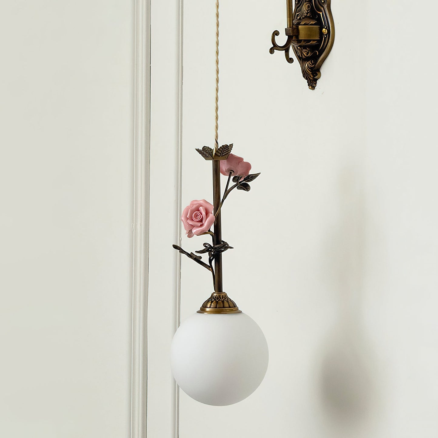 Evelyn Glass Rose Wall Sconce
