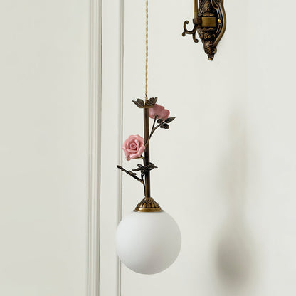 Evelyn Glass Rose Wall Sconce
