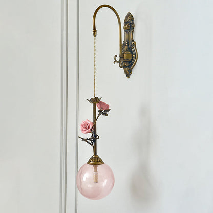 Evelyn Glass Rose Wall Sconce