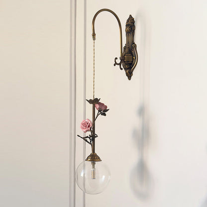Evelyn Glass Rose Wall Sconce
