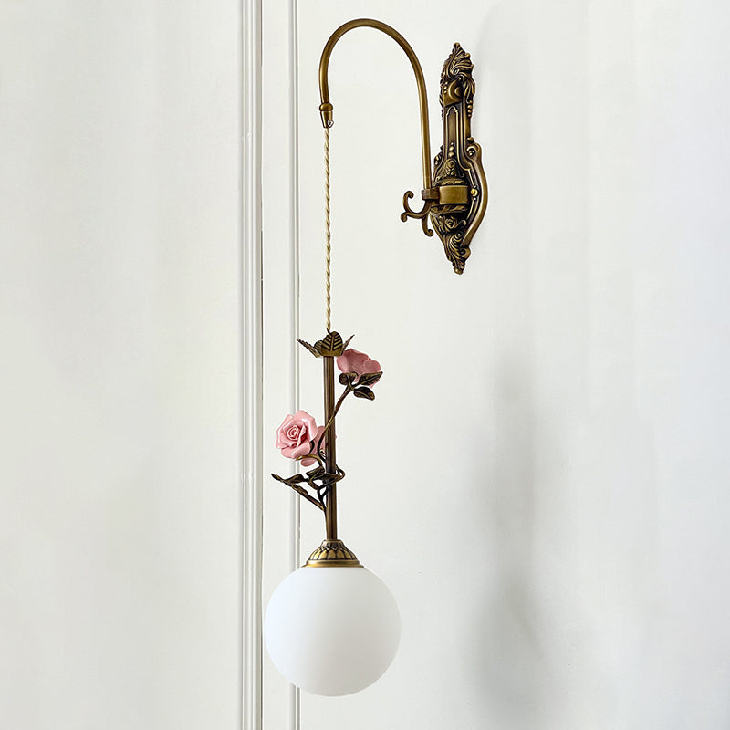 Evelyn Glass Rose Wall Sconce