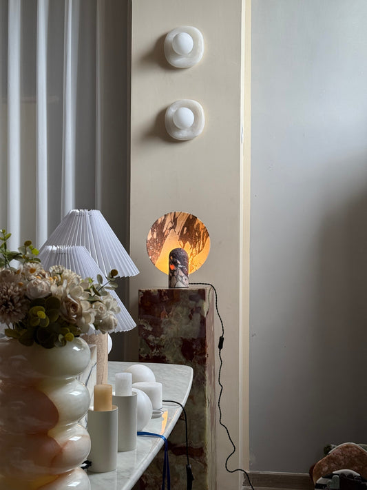 Fan Marble Table Lamp