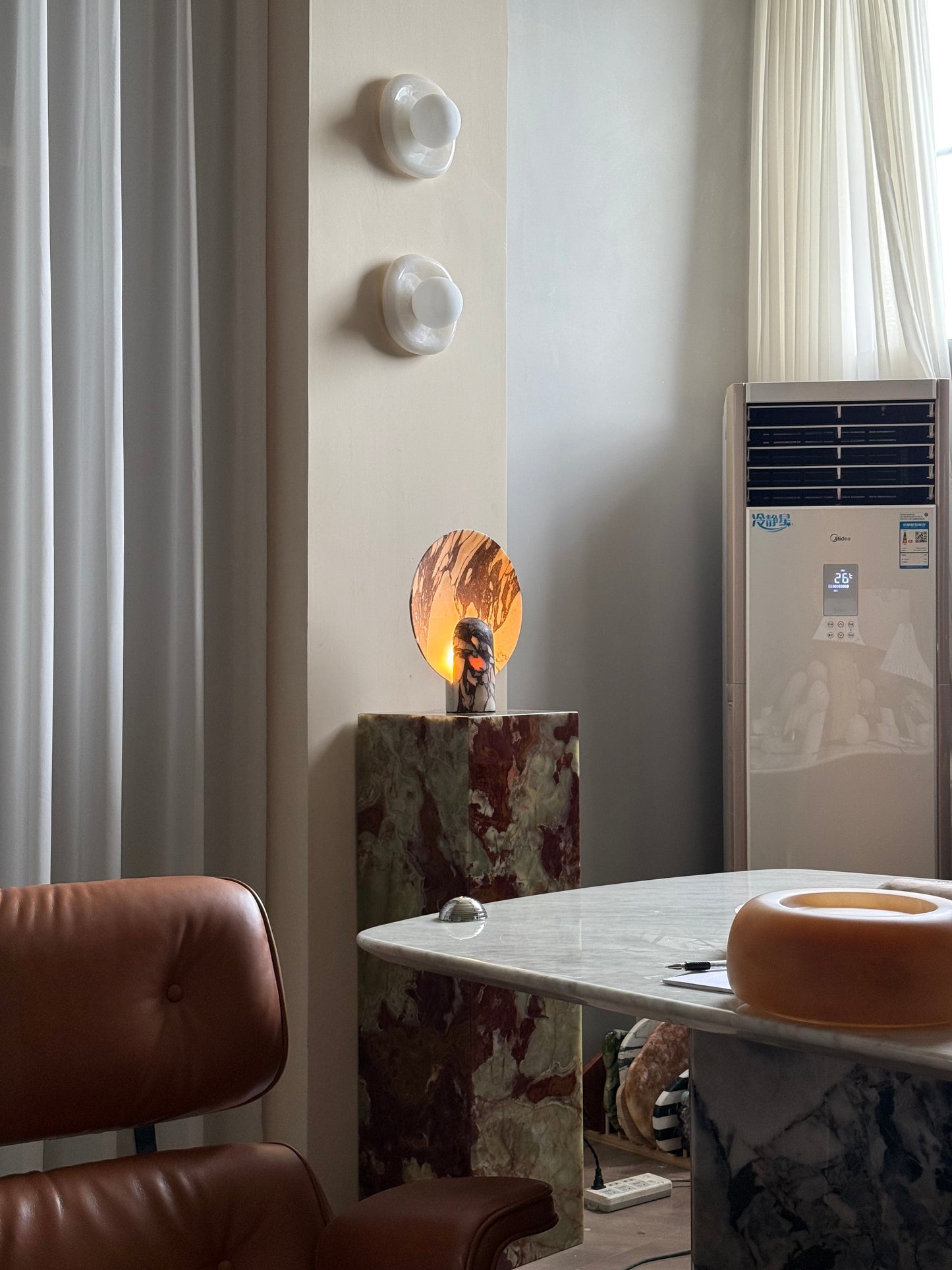 Fan Marble Table Lamp