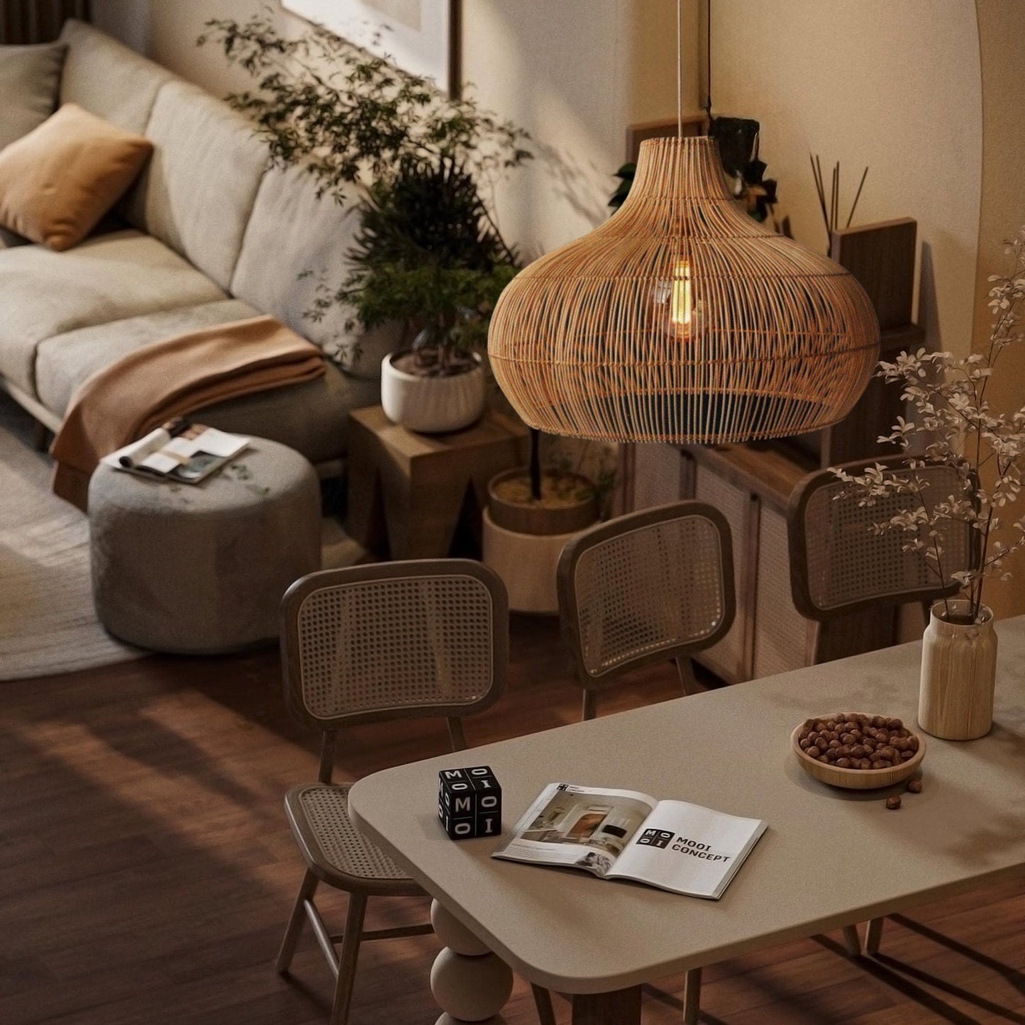 Fijia Rattan Pendant Lamp