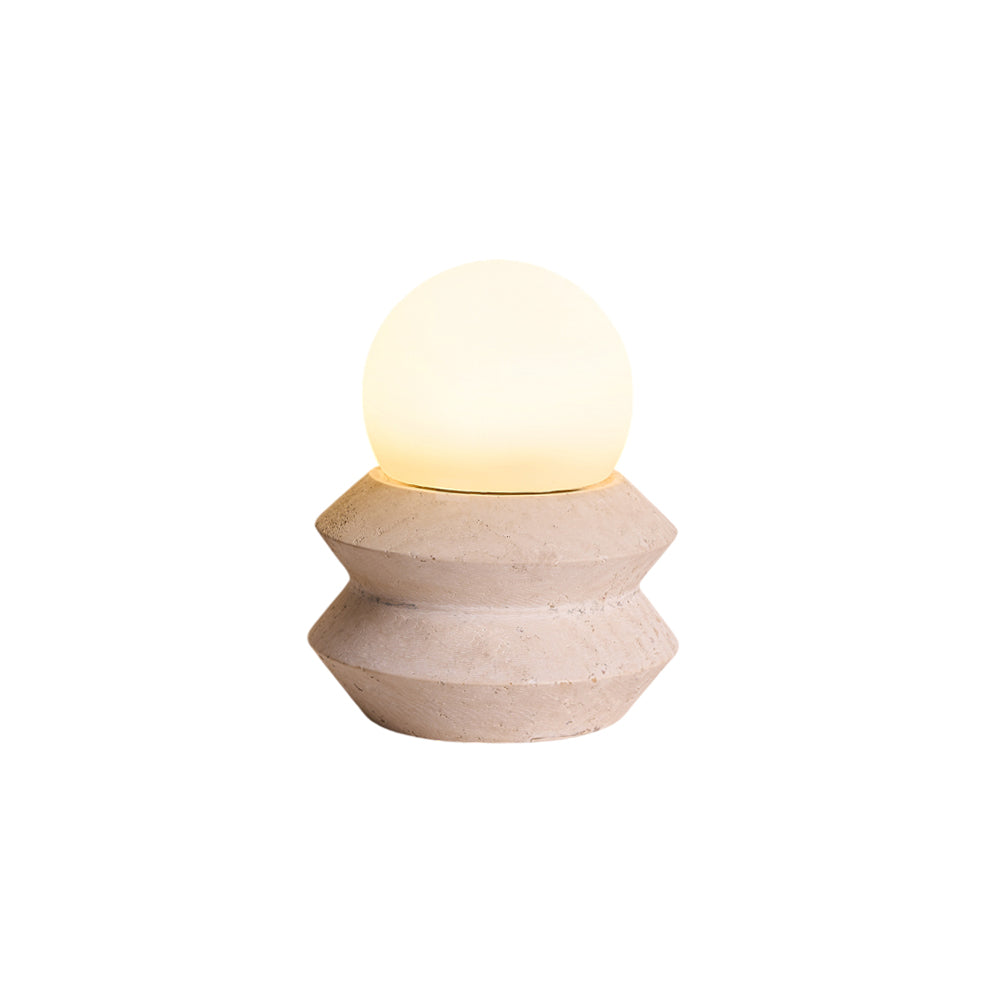 Fin Travertine Table Lamp (Built-in Battery)