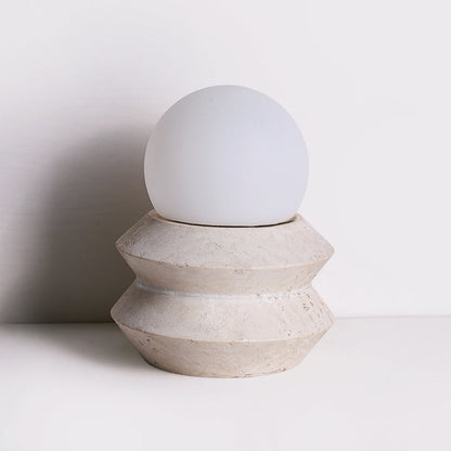 Fin Travertine Table Lamp (Built-in Battery)