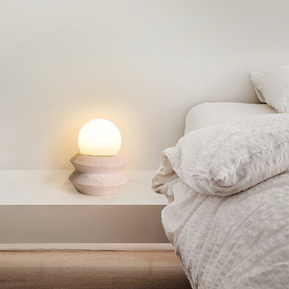 Fin Travertine Table Lamp (Built-in Battery)