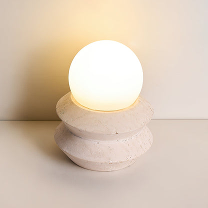 Fin Travertine Table Lamp (Built-in Battery)
