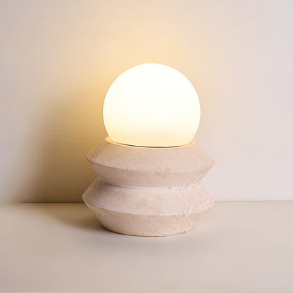 Fin Travertine Table Lamp (Built-in Battery)