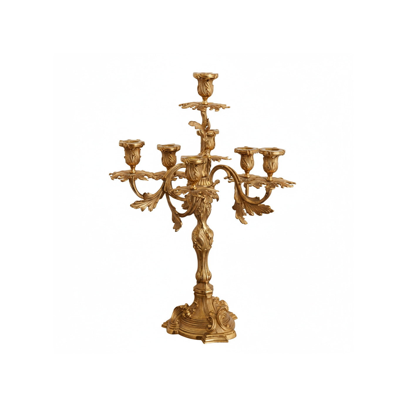 French Brass Seven-Light Candelabra