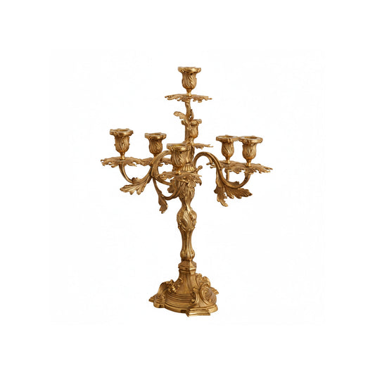 French Brass Seven-Light Candelabra