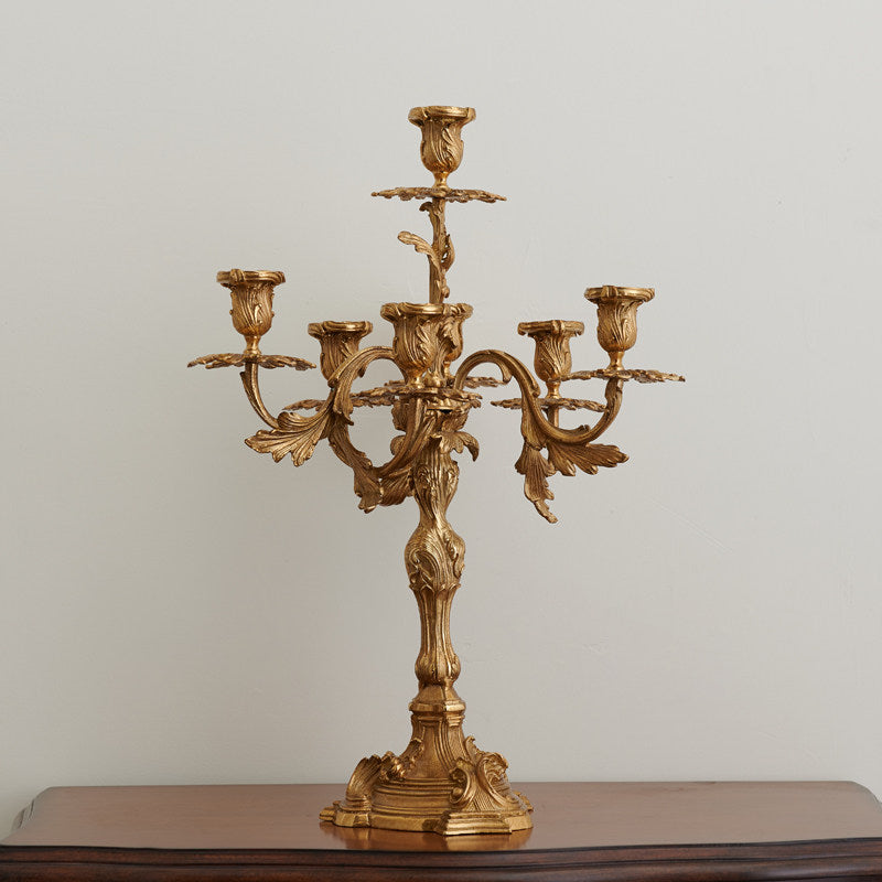 French Brass Seven-Light Candelabra