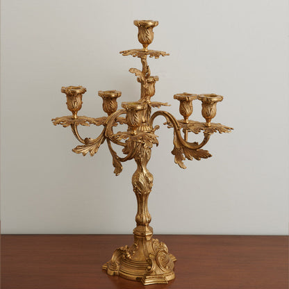 French Brass Seven-Light Candelabra