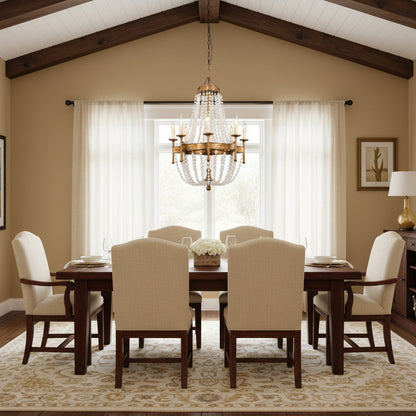 Frosted Crystal Bead Chandelier