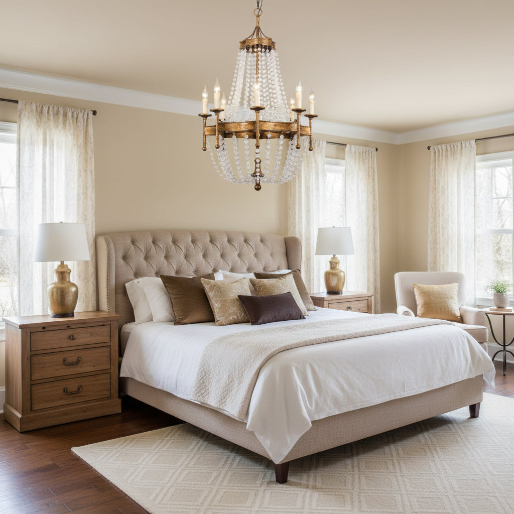 Frosted Crystal Bead Chandelier