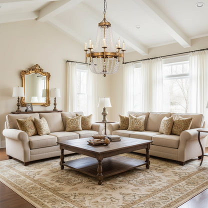 Frosted Crystal Bead Chandelier