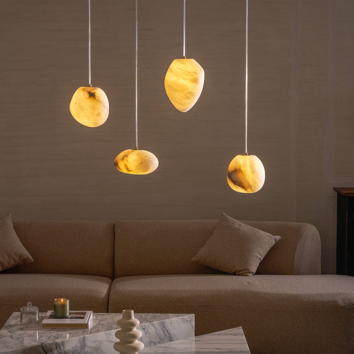 Galet Alabaster Pendant Light