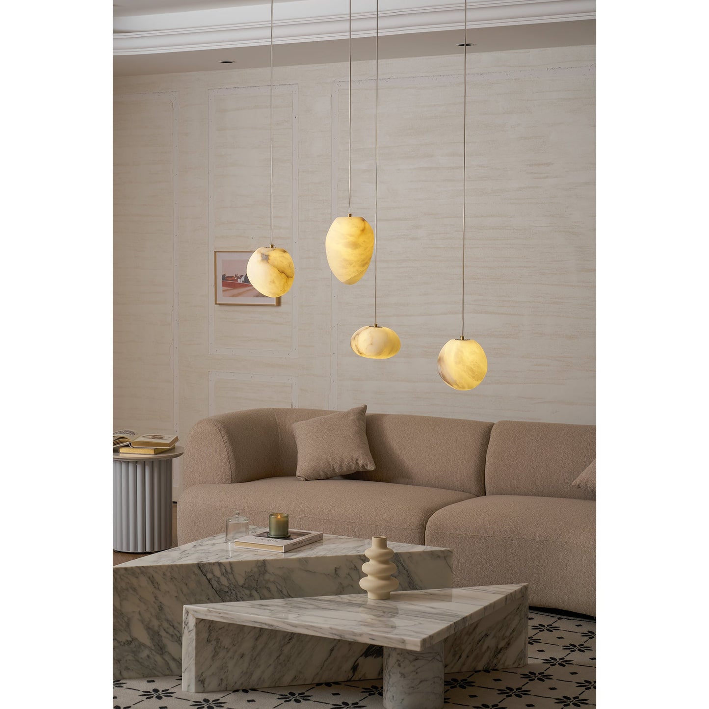 Galet Alabaster Pendant Light