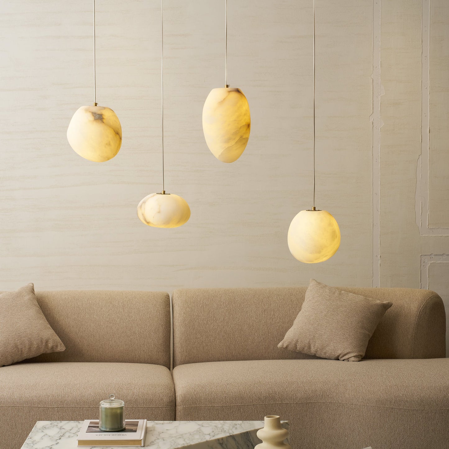 Galet Alabaster Pendant Light