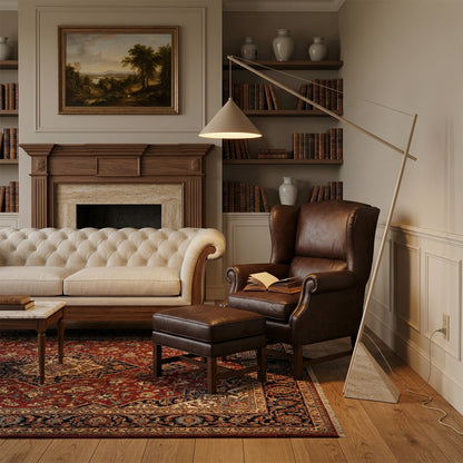 Grande Travertine Floor Lamp