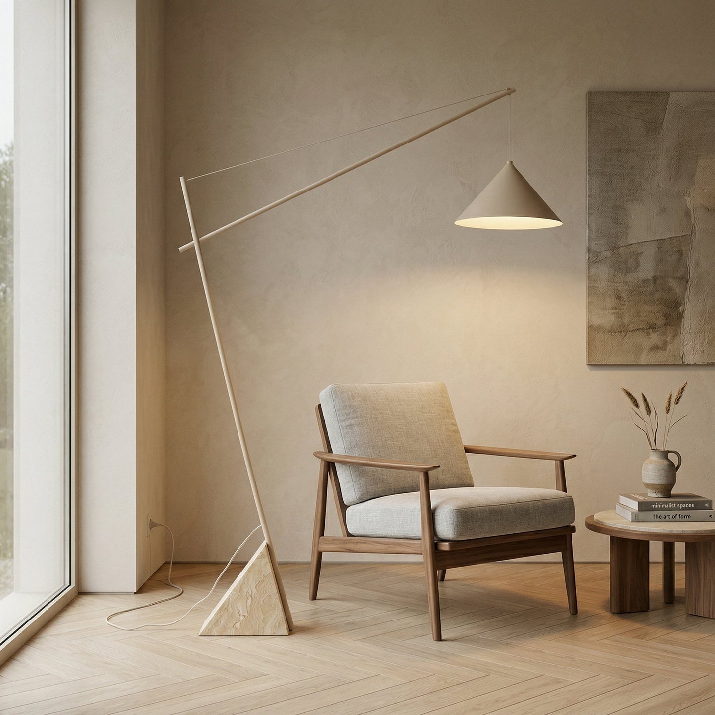 Grande Travertine Floor Lamp