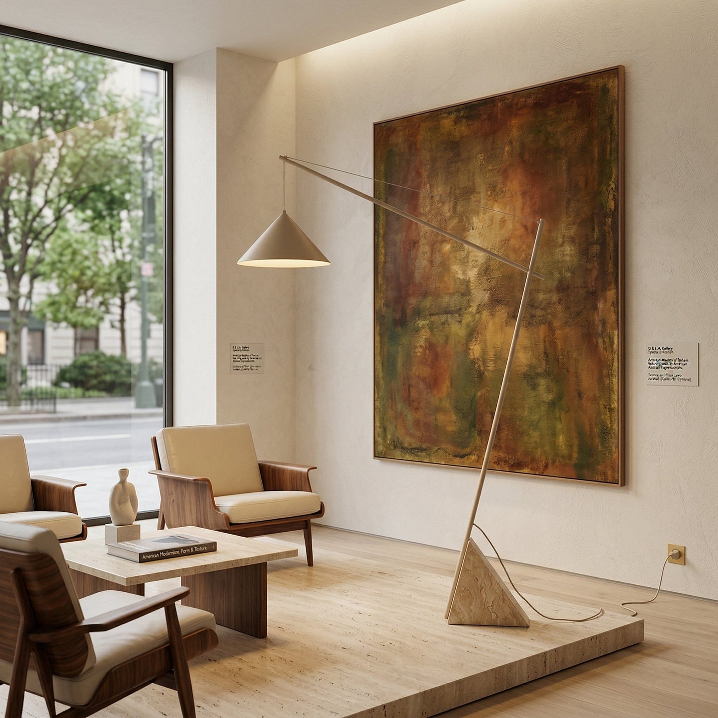 Grande Travertine Floor Lamp