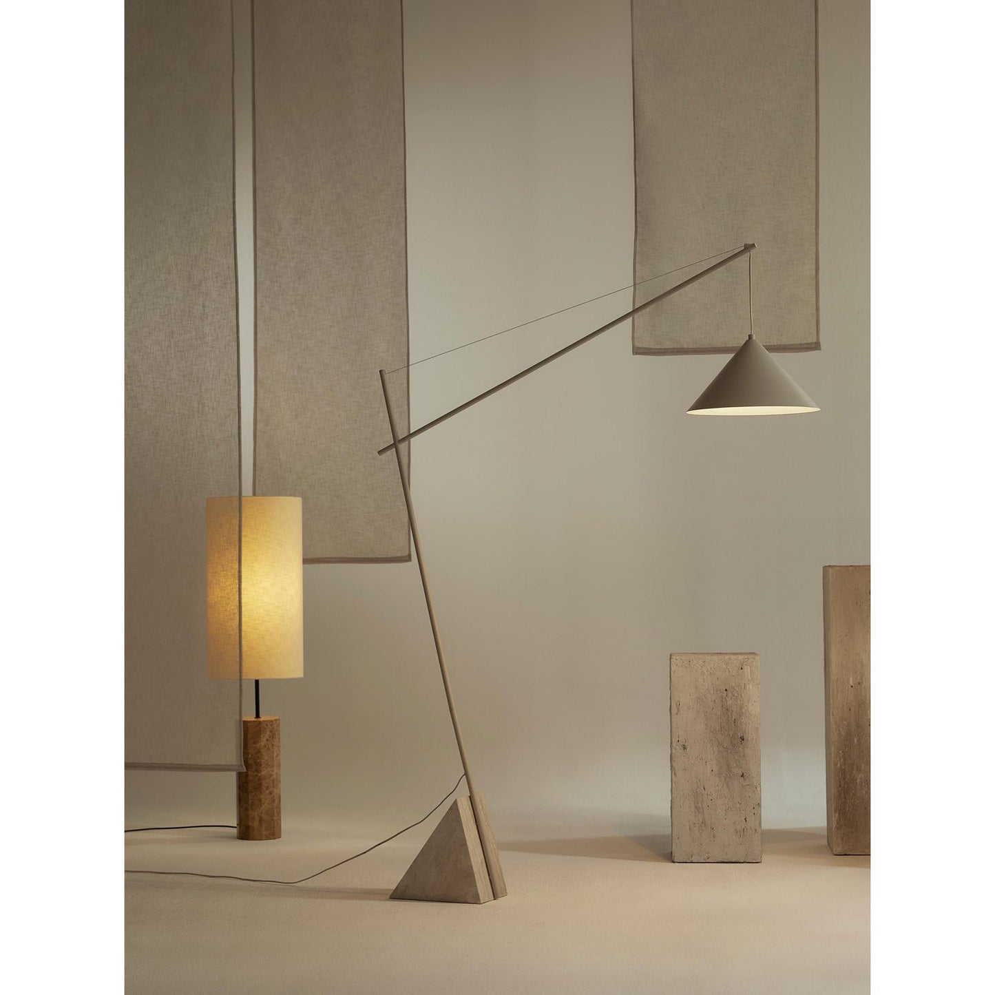 Grande Travertine Floor Lamp