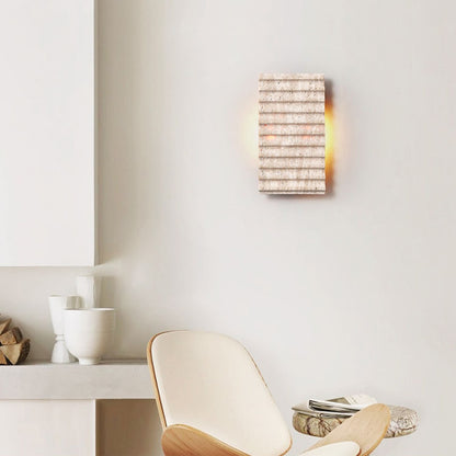 Grille Travertine wall lamp