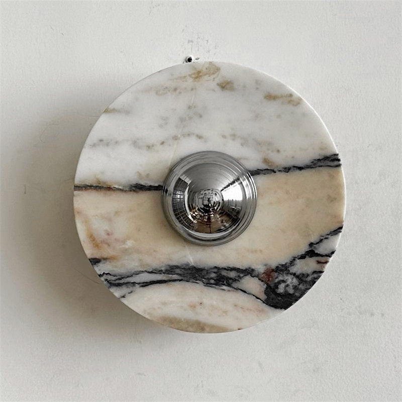 Calacatta Round Marble Sconce