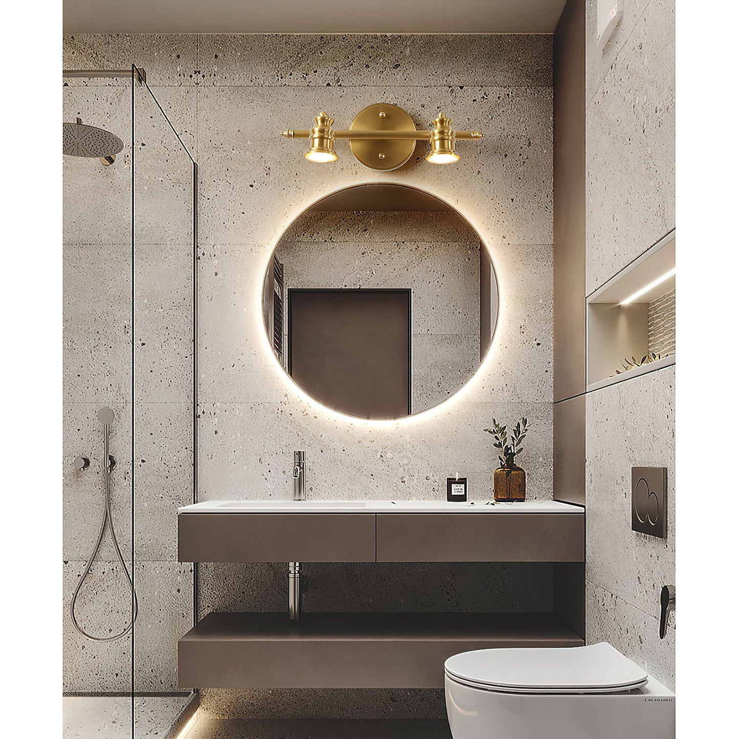 Halophane Brass Wall Lamp
