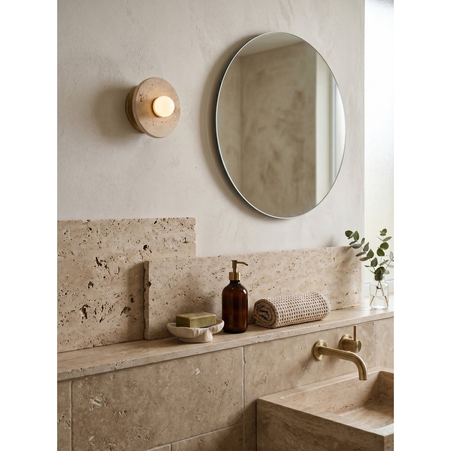 Haven Travertine Wall Sconce