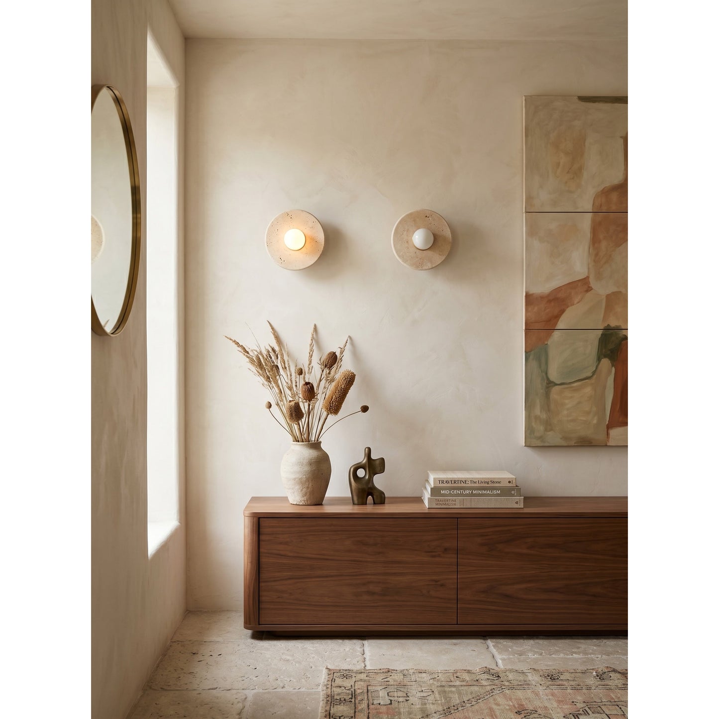 Haven Travertine Wall Sconce