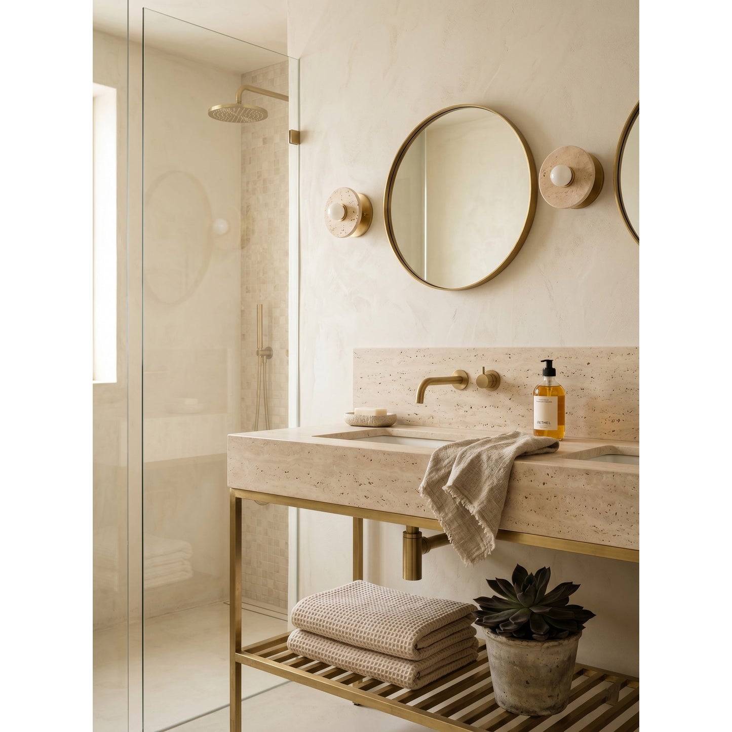 Haven Travertine Wall Sconce