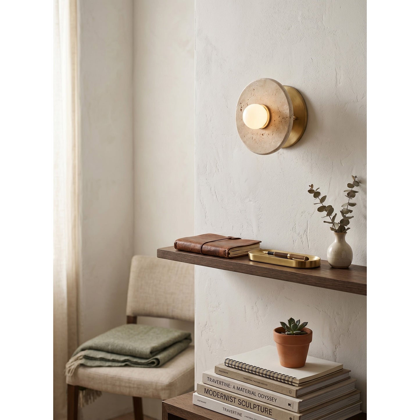 Haven Travertine Wall Sconce