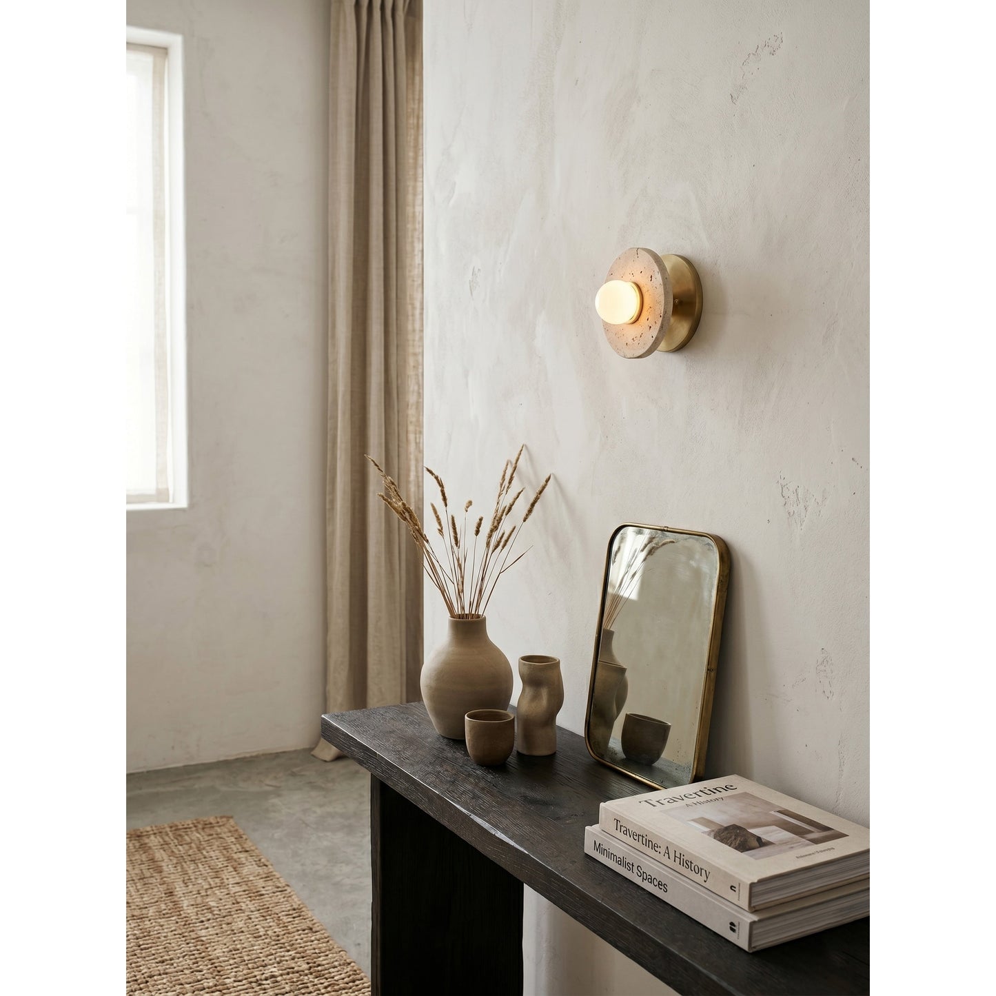Haven Travertine Wall Sconce
