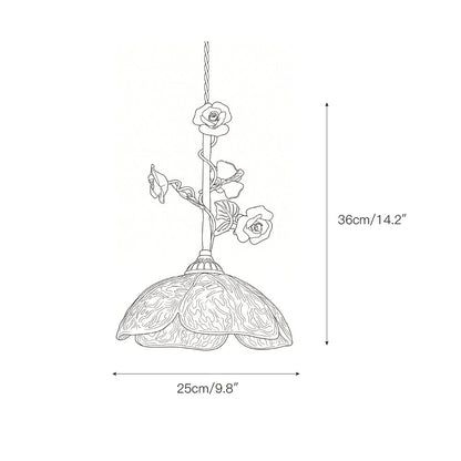 Heirloom Glass Rose Pendant Lamp