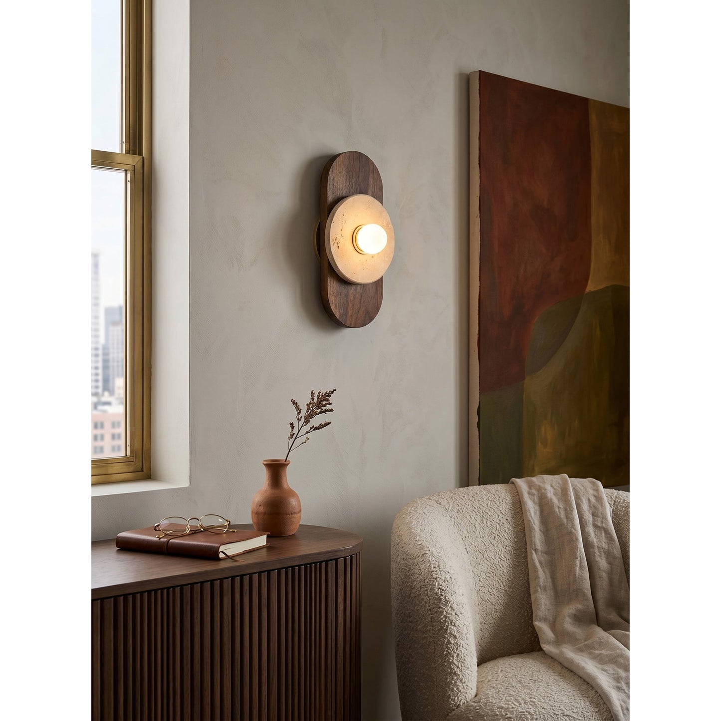 Horizon Travertine Wall Sconce