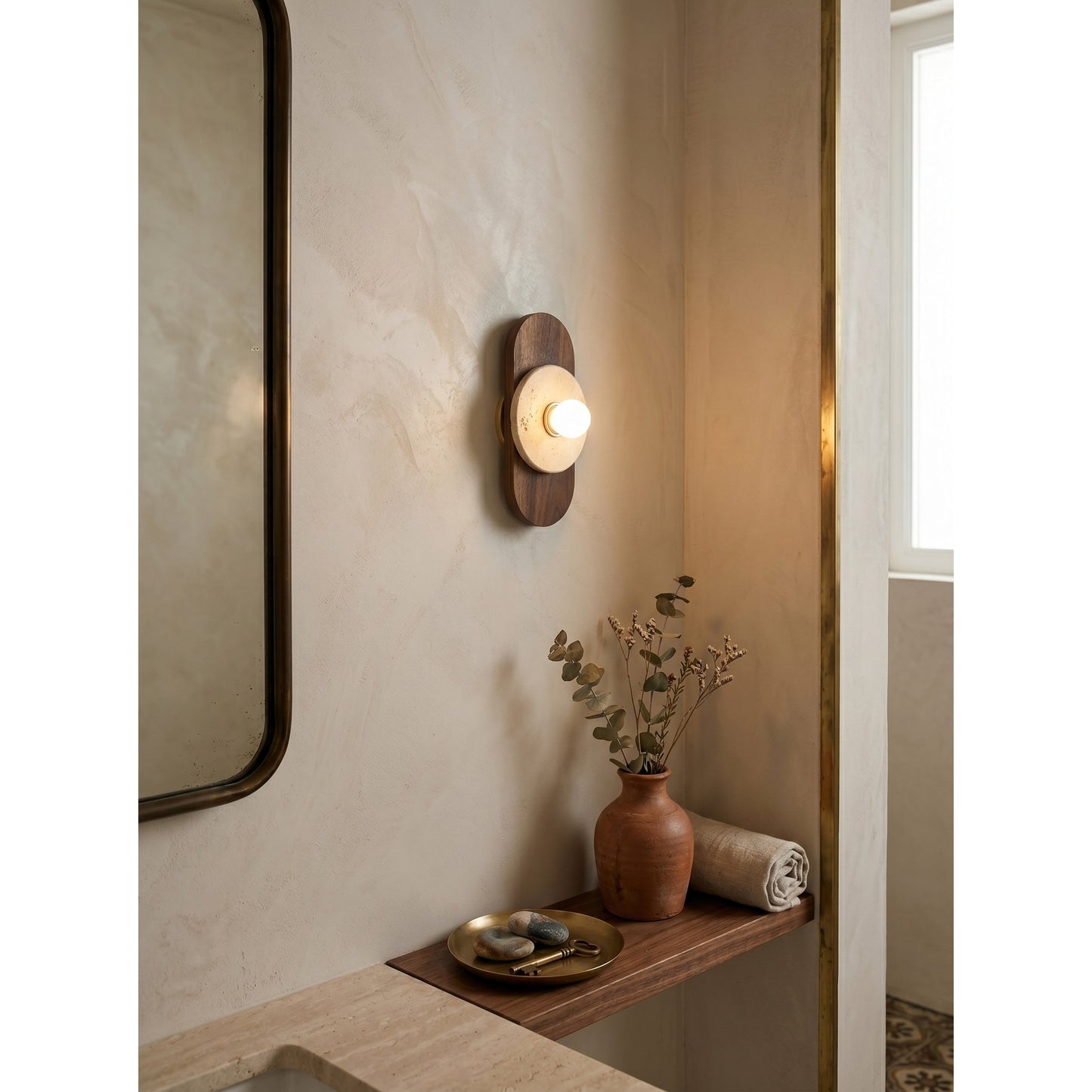 Horizon Travertine Wall Sconce