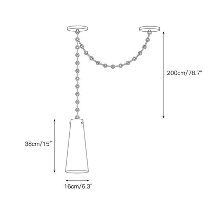Industrial Cascade Chain Alabaster Chandelier