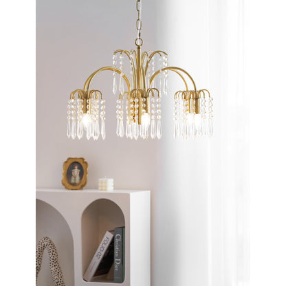 Brass Candle Crystal Chandelier