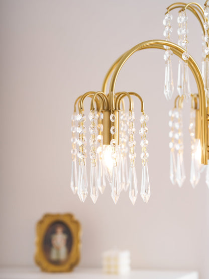 Brass Candle Crystal Chandelier