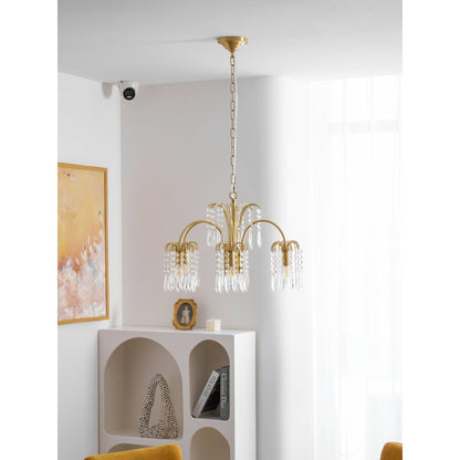 Brass Candle Crystal Chandelier