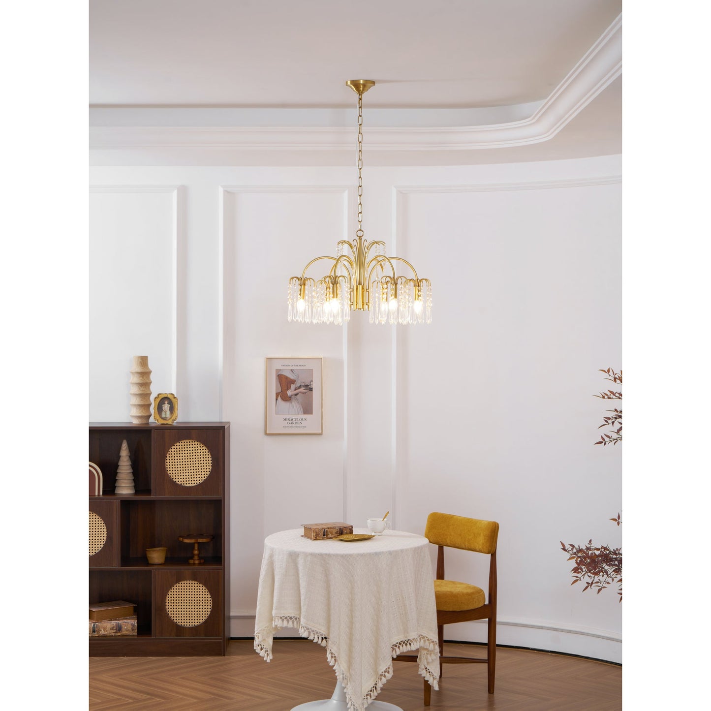 Brass Candle Crystal Chandelier