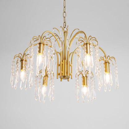 Brass Candle Crystal Chandelier