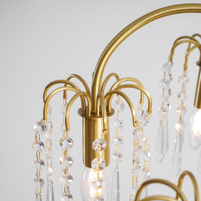 Brass Candle Crystal Chandelier