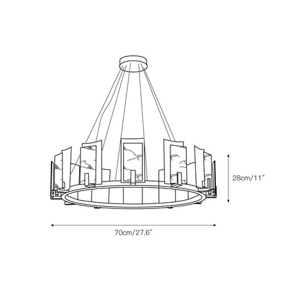Jessie Alabaster Round Chandelier