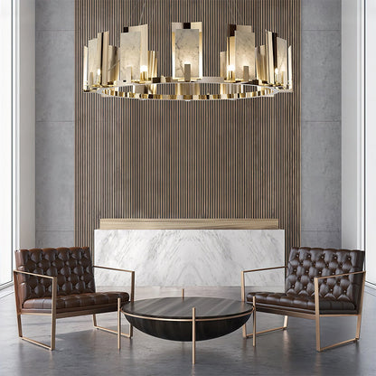 Jessie Alabaster Round Chandelier