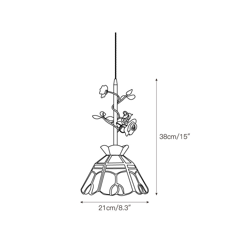 Lalique Rose Glass Pendant Lamp