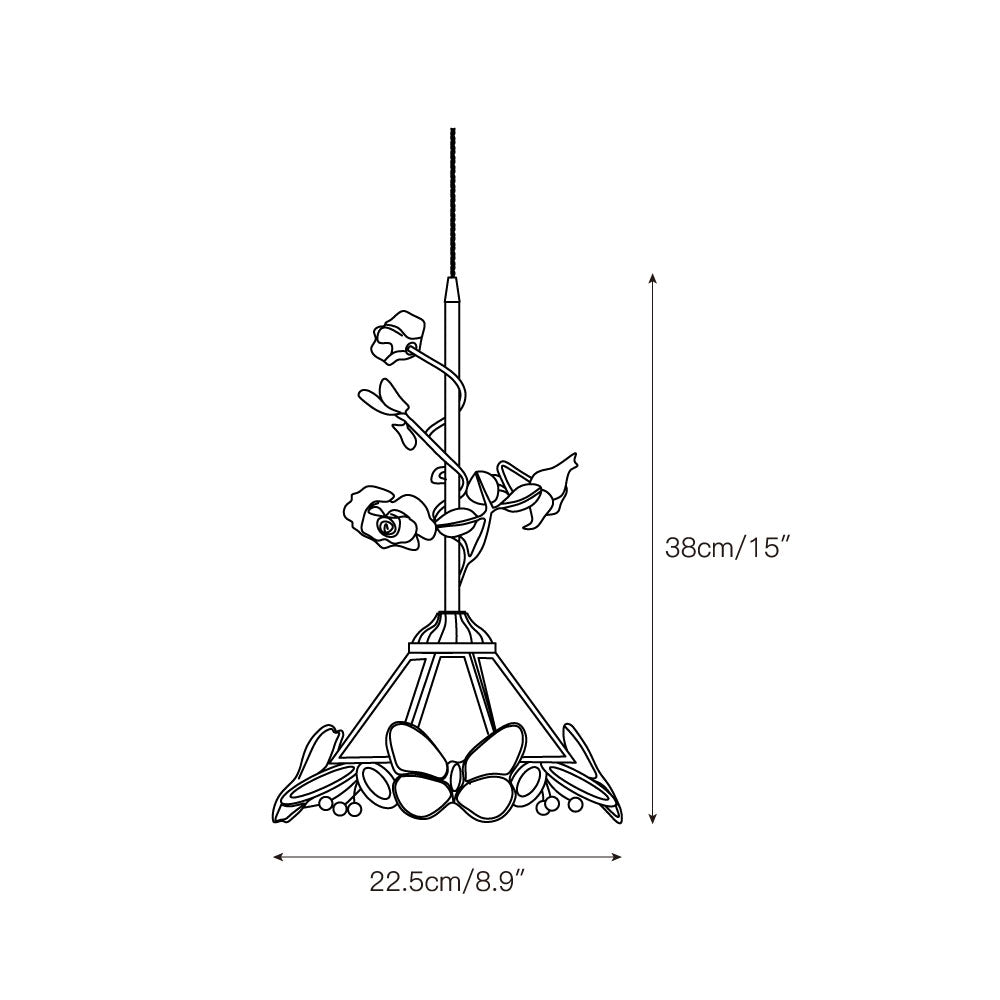 Lalique Rose Glass Pendant Lamp