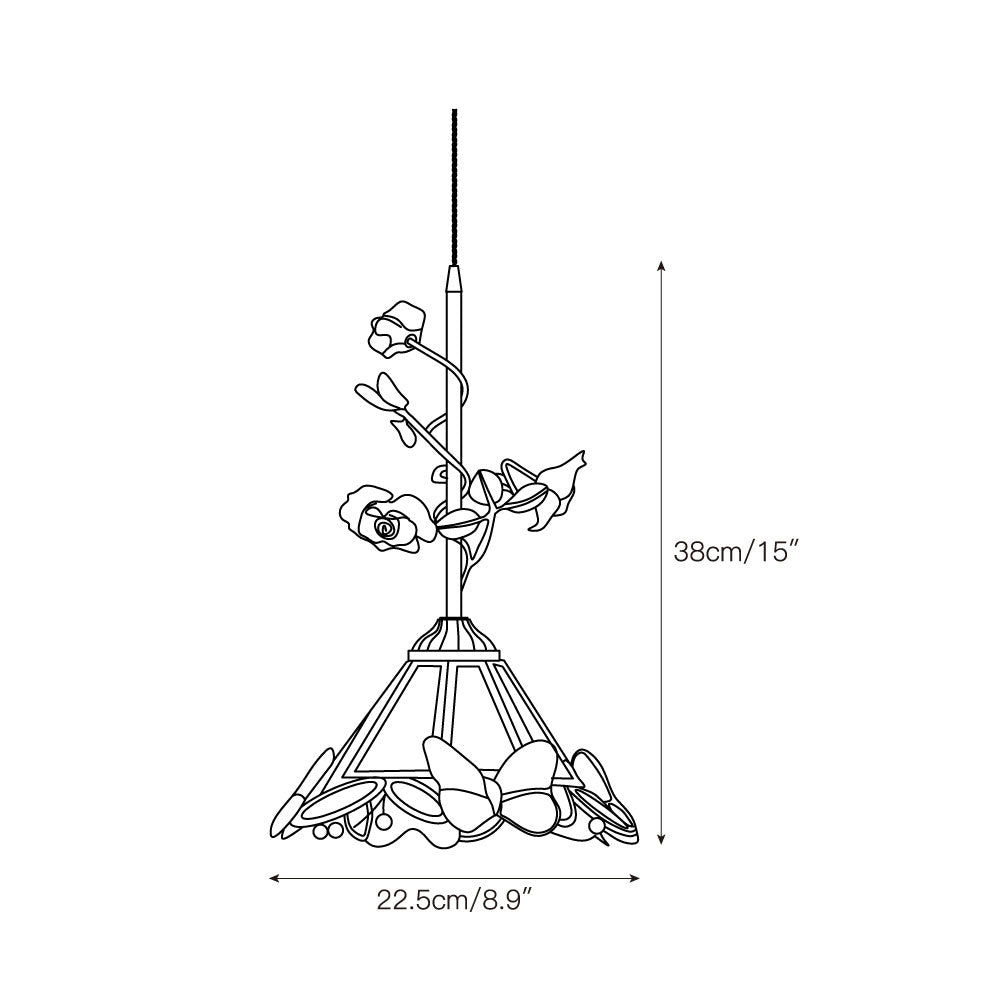 Lalique Rose Glass Pendant Lamp